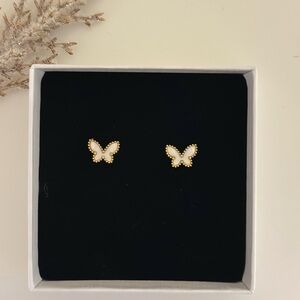 18K Gold Plated Butterfly Stud Earrings